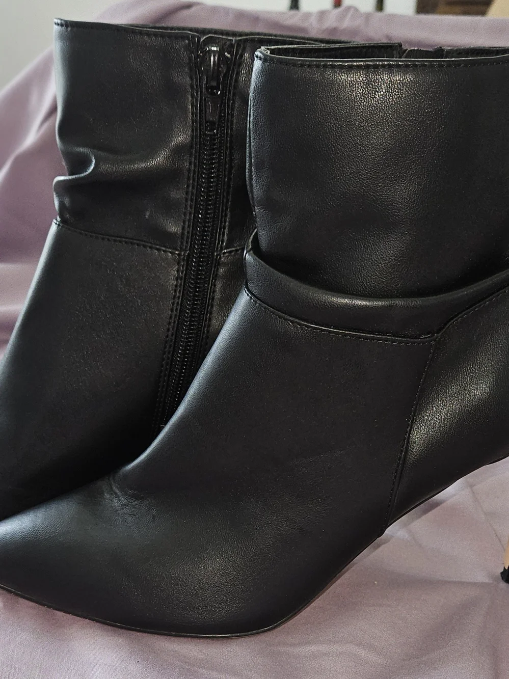 XOXO Black Ankle Booties with Side Zip - Picture 1 of 6